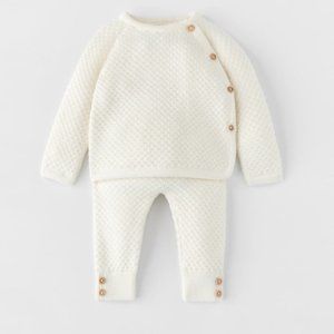 Zara Mini Textured Weave Suit Knit Set